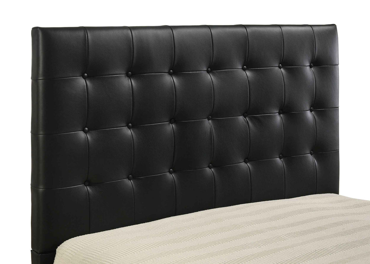 Medley Black Genuine Leather Queen Panel Platform Bed by Coaster at Eve Furniture