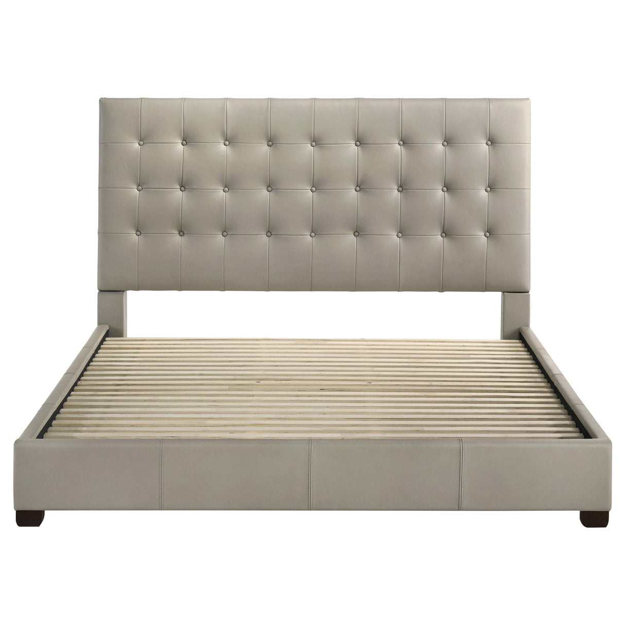 Medley Tan Genuine Leather Eastern King Platform Bed by Coaster at Eve Furniture