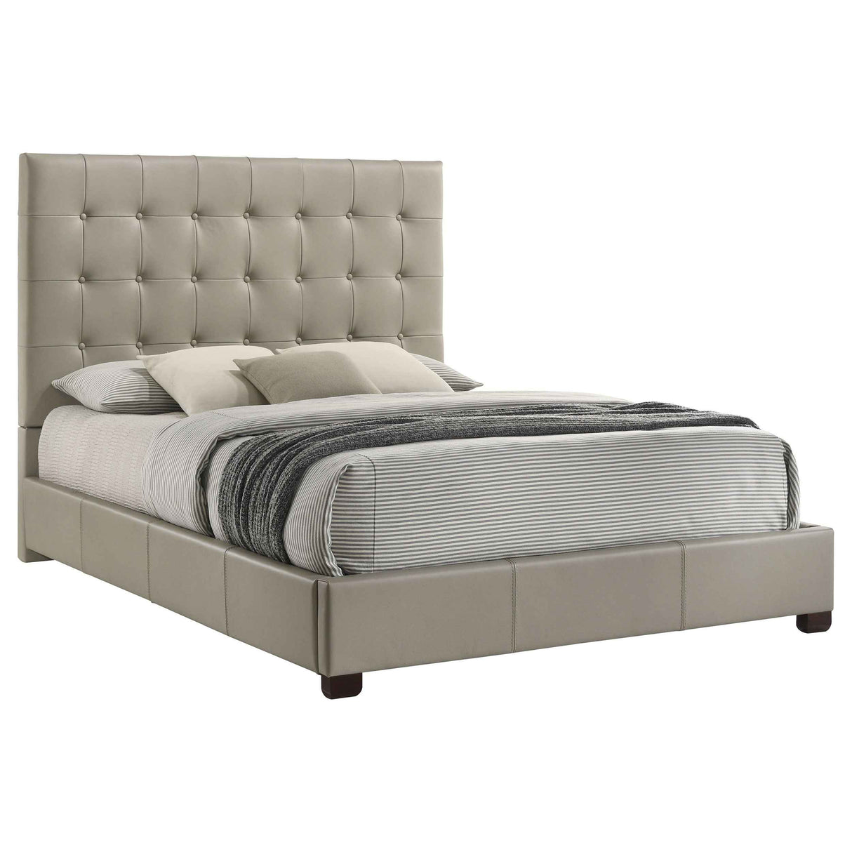 Medley Tan Genuine Leather Queen Panel Platform Bed by Coaster at Eve Furniture
