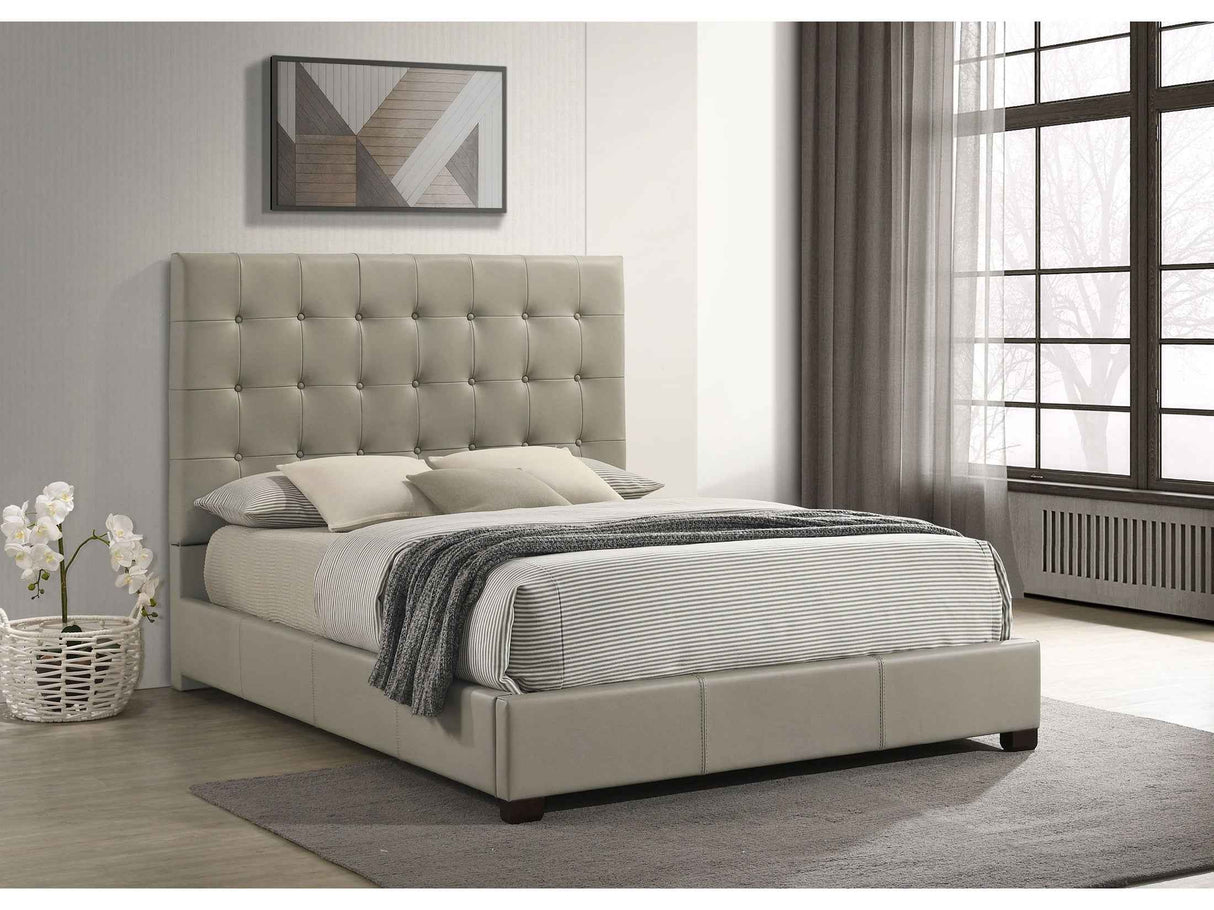 Medley Tan Genuine Leather Queen Panel Platform Bed by Coaster at Eve Furniture
