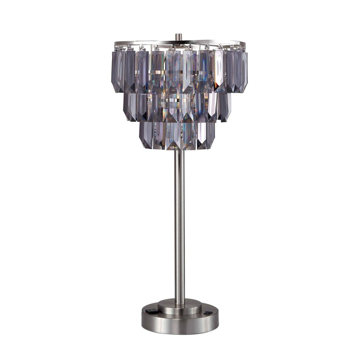 Meg Black/Chrome Table Lamp by Furniture of America at Eve Furniture
