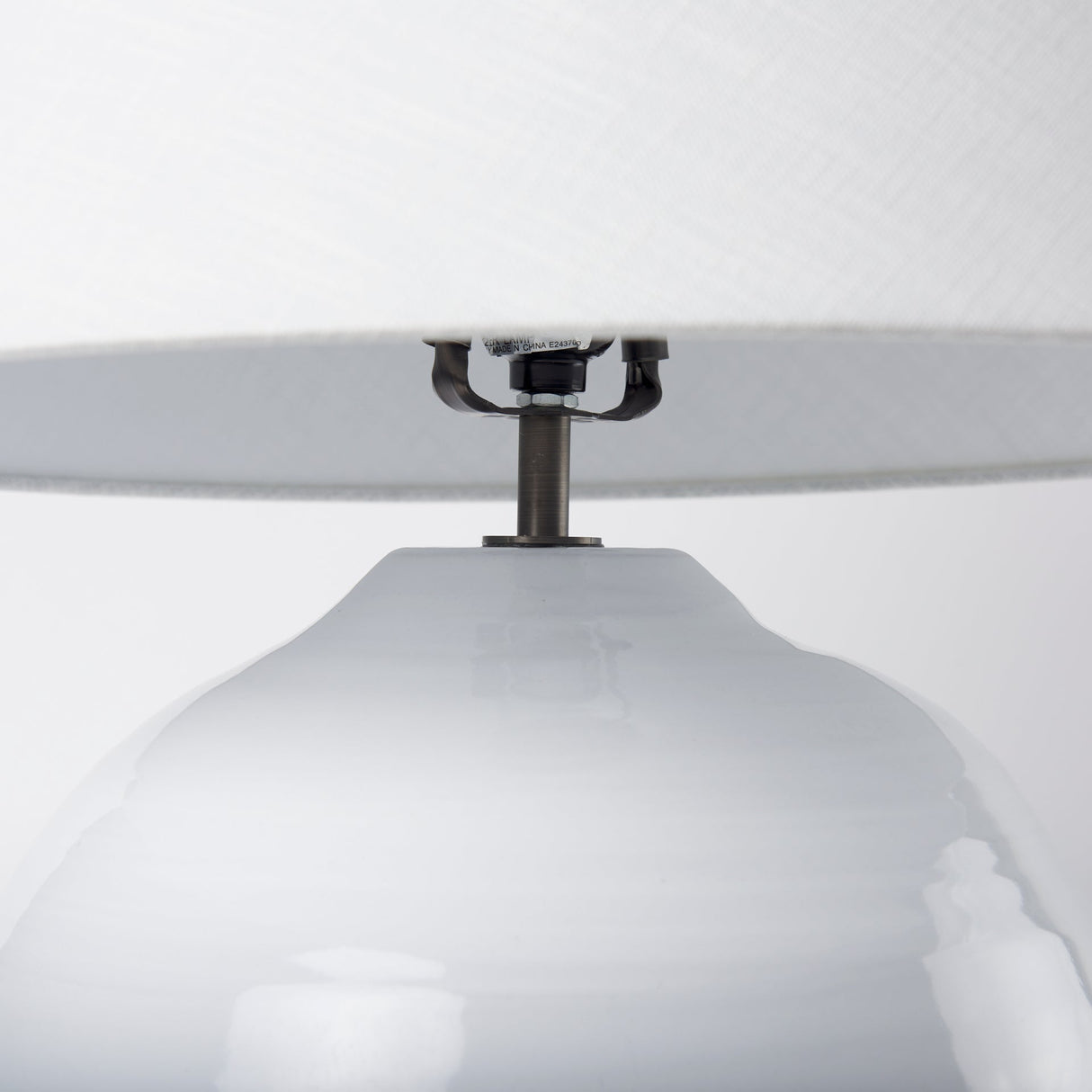 Mehdi White Ceramic Table Lamp by Mercana at Eve Furniture