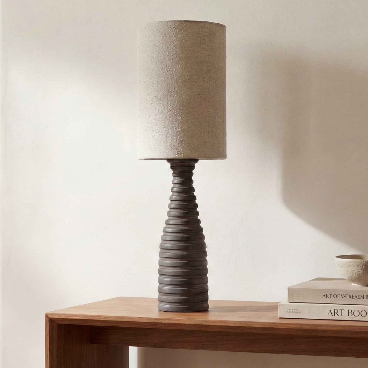 Meili Dark Brown/Natural Table Lamp by Moe's Home at Eve Furniture