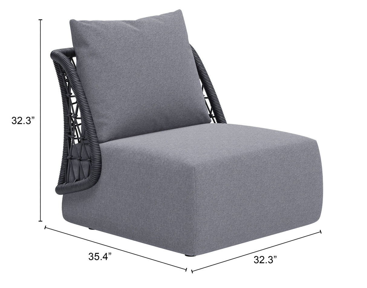 Mekan Gray Outdoor Accent Chair by Zuomod at Eve Furniture