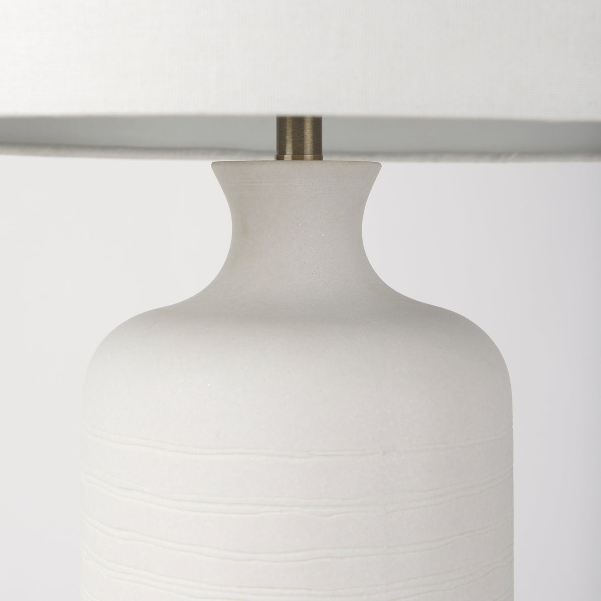 Melanie 17.0L x 17.0W x 30.5H White Shade W/White Base Table Lamp by Mercana at Eve Furniture