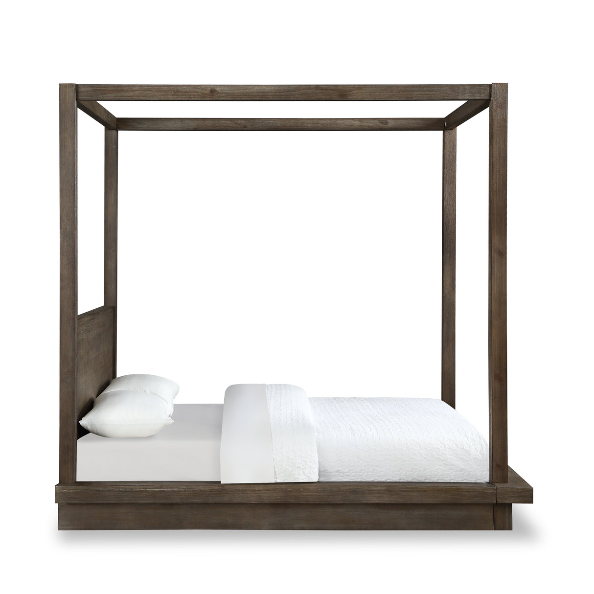 Melbourne Wood Eastern King Canopy Bed in Dark Pine by Modus Furniture at Eve Furniture