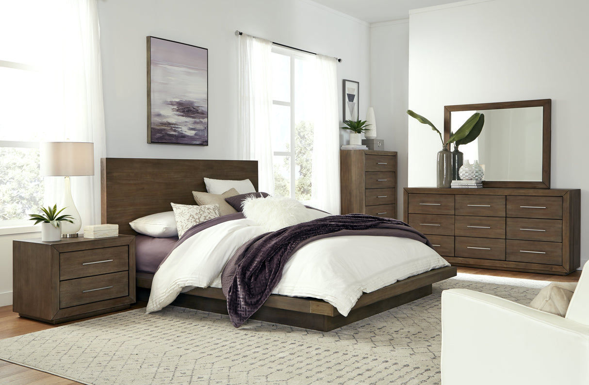 Melbourne Wood Queen Platform Bed in Dark Pine by Modus Furniture at Eve Furniture