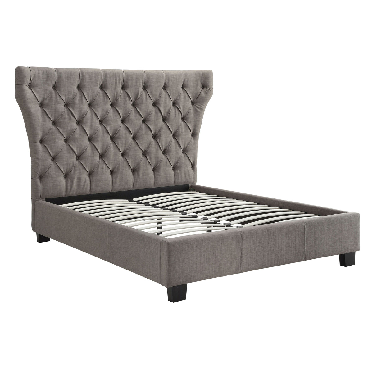 Melina California King Upholstered Platform Bed in Dolphin Linen by Modus Furniture at Eve Furniture