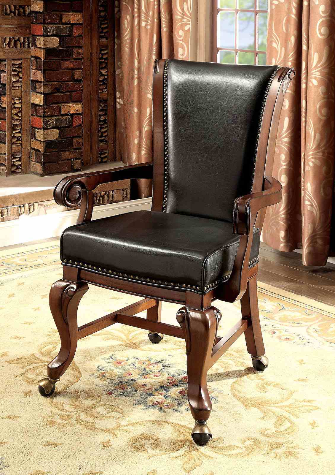 Melinar Cherry/Black 7-Piece Dining Room Set by Furniture of America at Eve Furniture