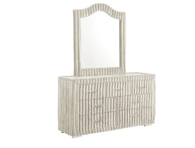Melinda Cream Premium Corduroy Bedroom Set by New Era Innovations at Eve Furniture