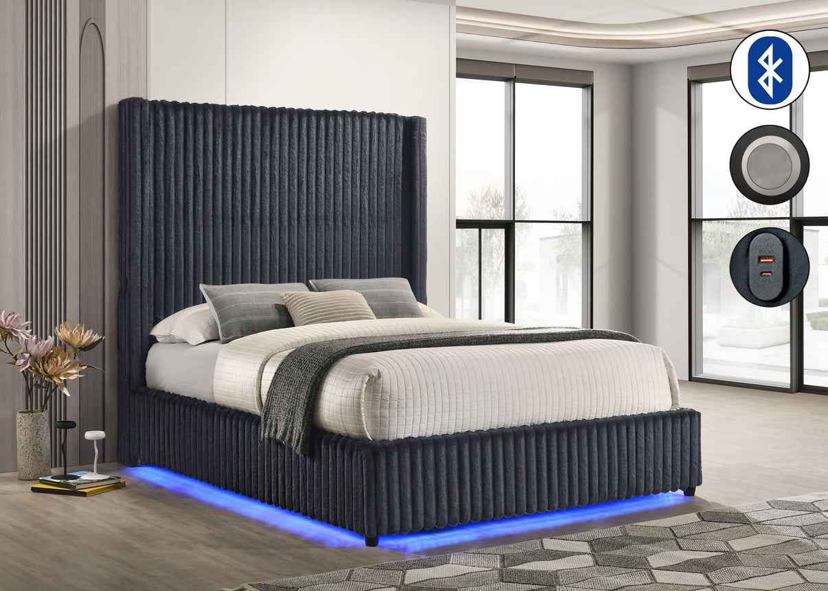 Melinda Grey Premium Corduroy Bedroom Set by New Era Innovations at Eve Furniture