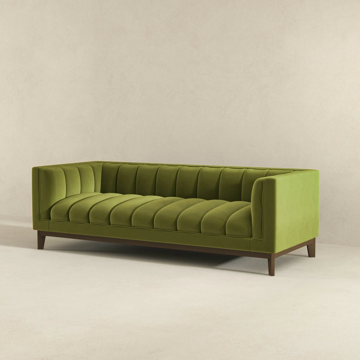 Melissa Mid-Century Green Velvet Modern Sofa by Ashcroft Furniture at Eve Furniture