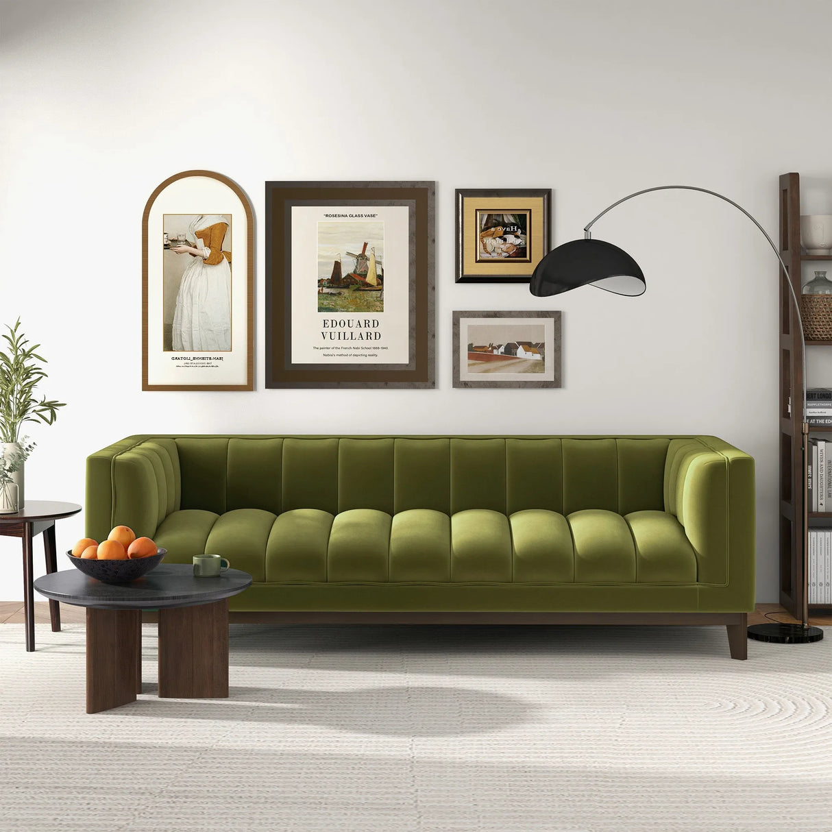Melissa Mid-Century Green Velvet Modern Sofa by Ashcroft Furniture at Eve Furniture