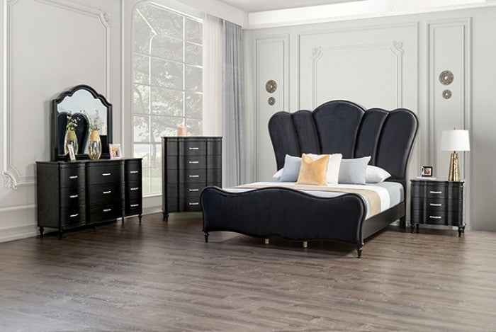 Melodi Parc Black 4-Piece Queen Bedroom Set by Furniture of America at Eve Furniture