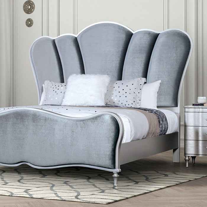 Melodi Parc Silver 5-Piece Queen Bedroom Set by Furniture of America at Eve Furniture