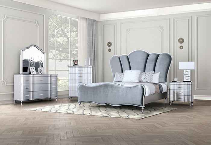 Melodi Parc Silver 5-Piece Queen Bedroom Set by Furniture of America at Eve Furniture
