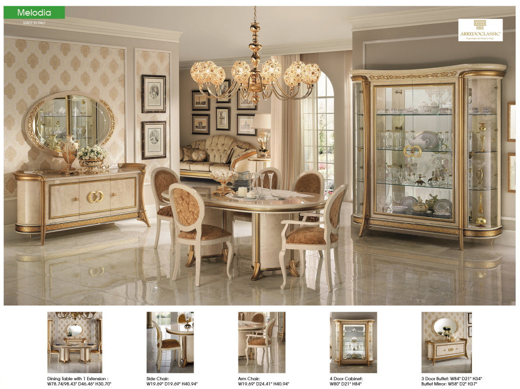Melodia Beige 4-Door China Cabinet by ESF Furniture at Eve Furniture