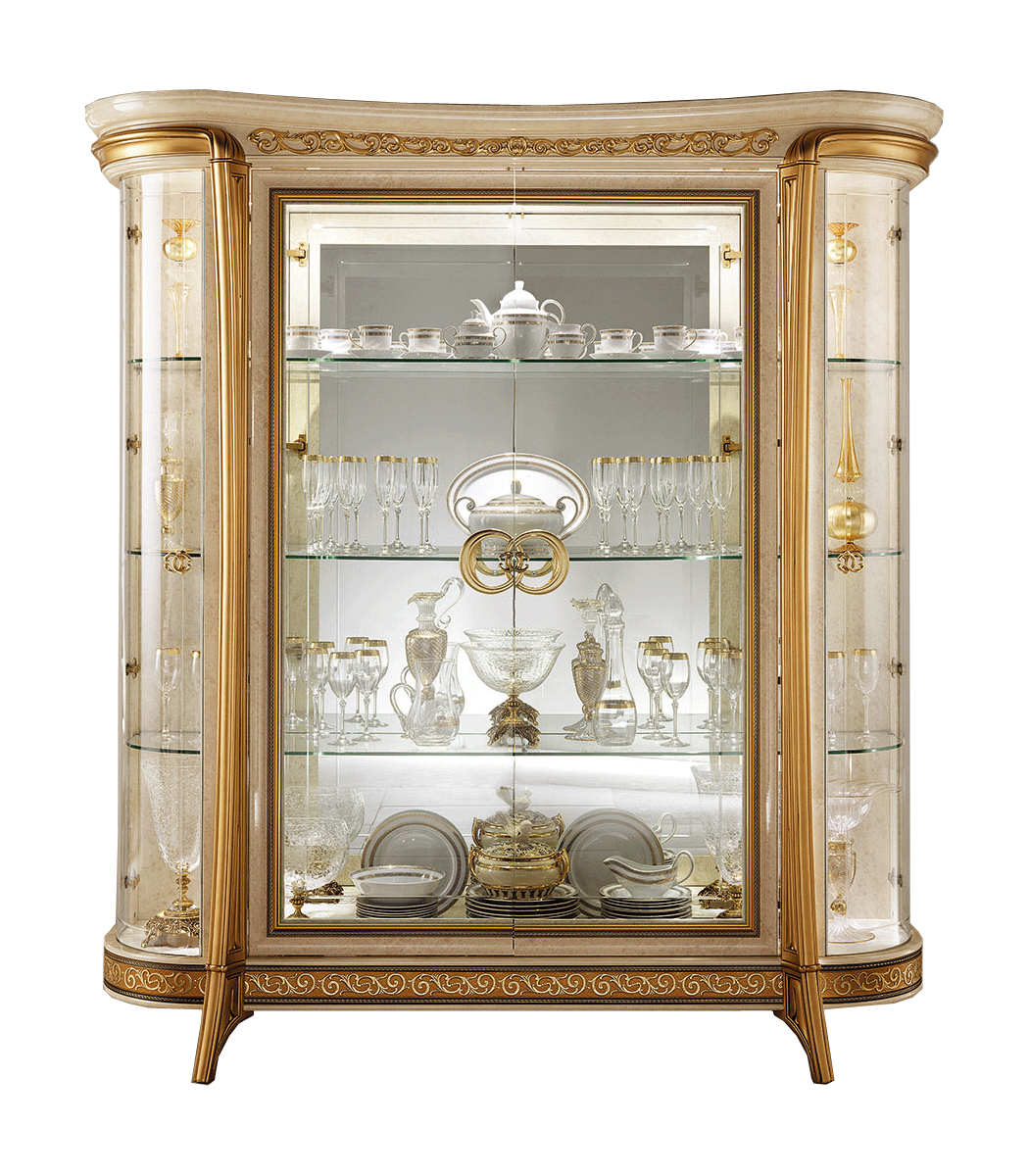 Melodia Beige 4-Door China Cabinet by ESF Furniture at Eve Furniture