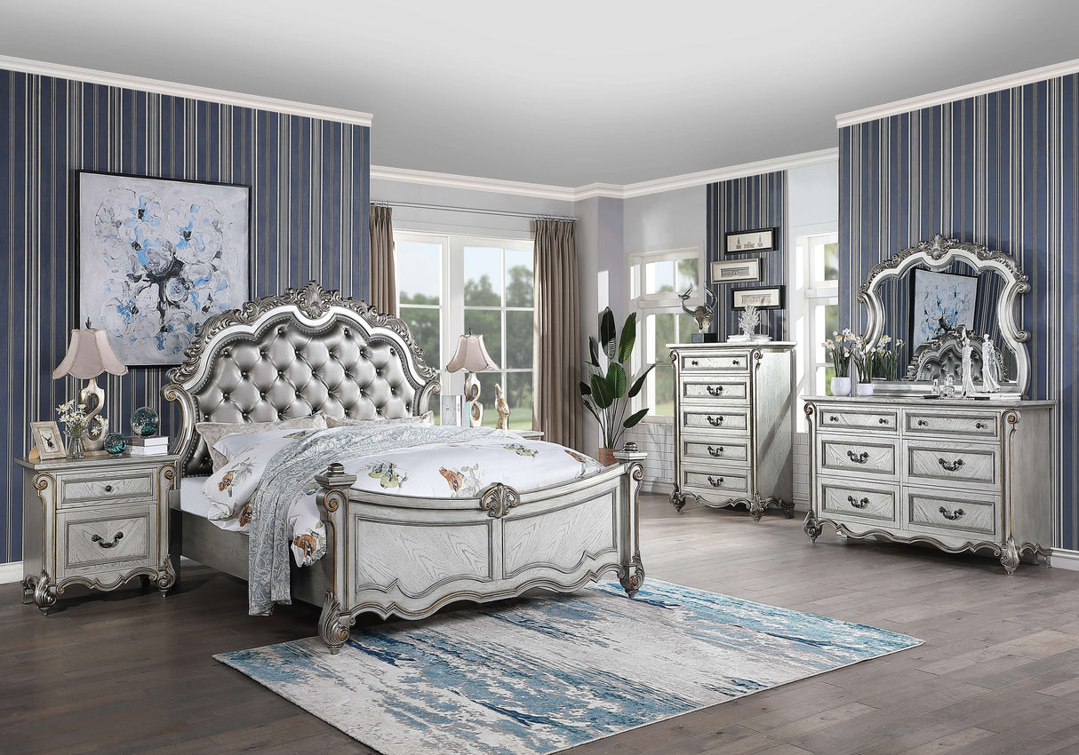 Melrose Silver Bedroom Set by Cosmos Furniture at Eve Furniture
