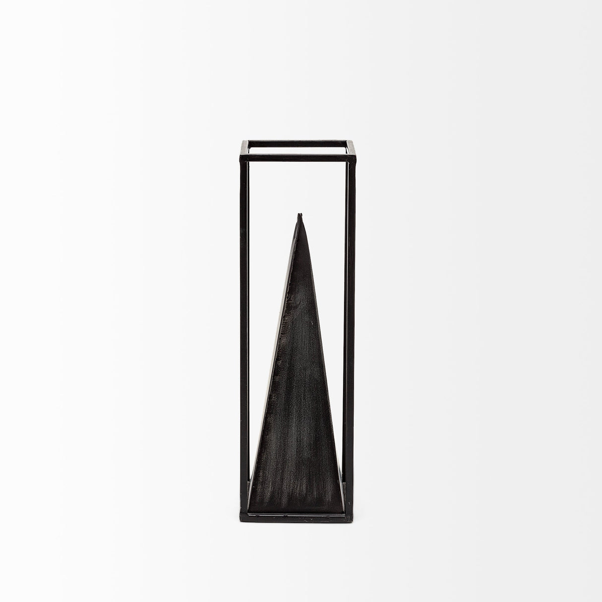 Memphis II (Medium) 4L x 4W Black Metal Pyramid In A Square Frame by Mercana at Eve Furniture