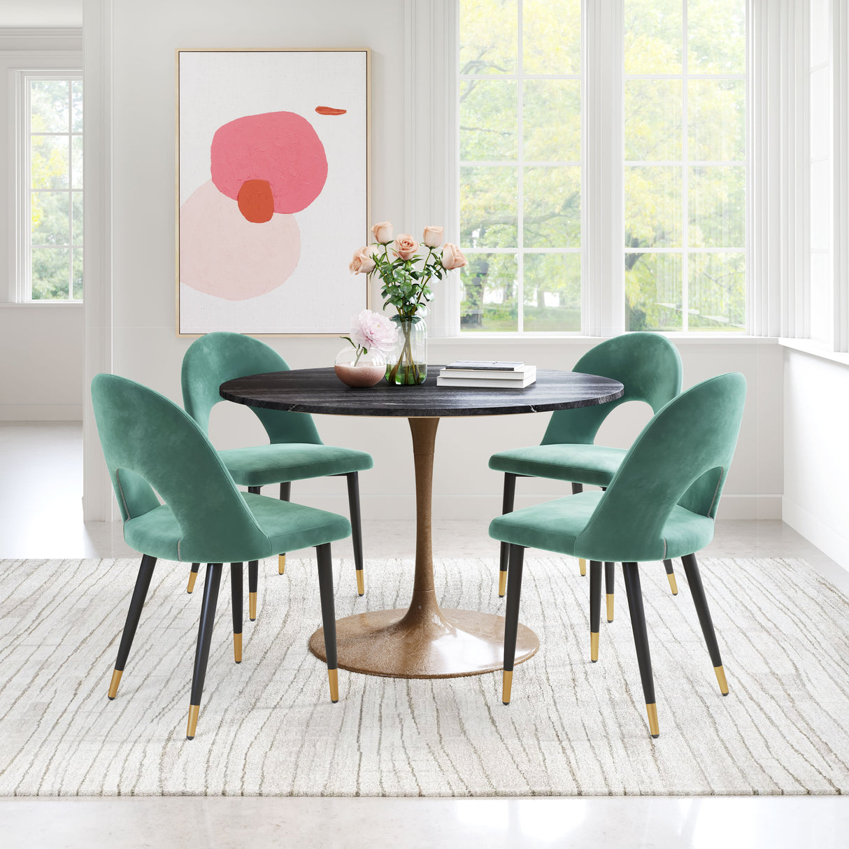 Menlo Green Dining Chair (Set of 2) by Zuomod at Eve Furniture