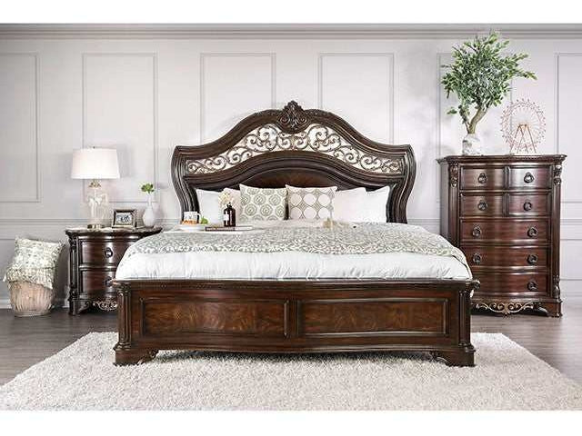 Menodora Brown Cherry California King Bed by Furniture of America at Eve Furniture