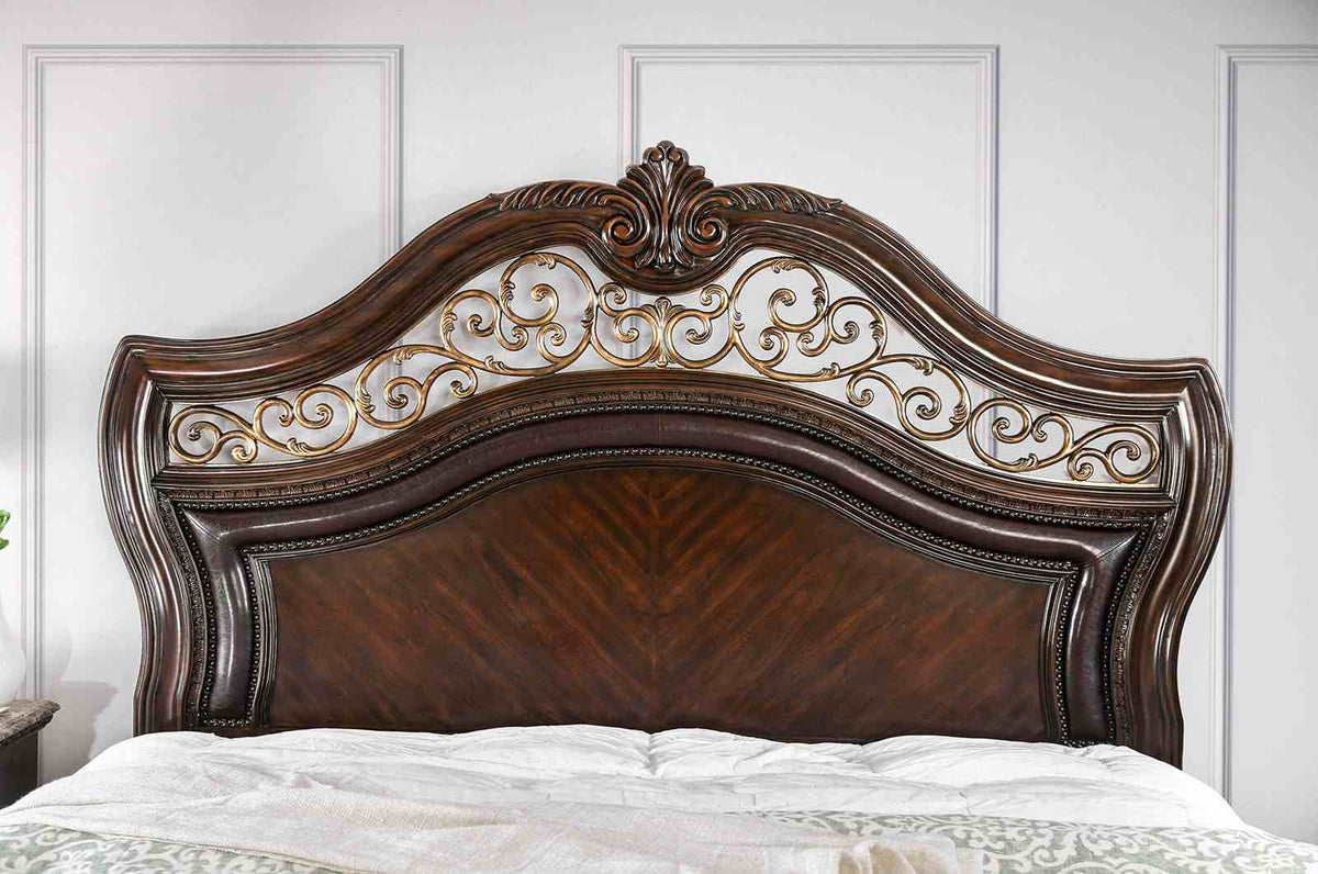 Menodora Brown Cherry California King Bed