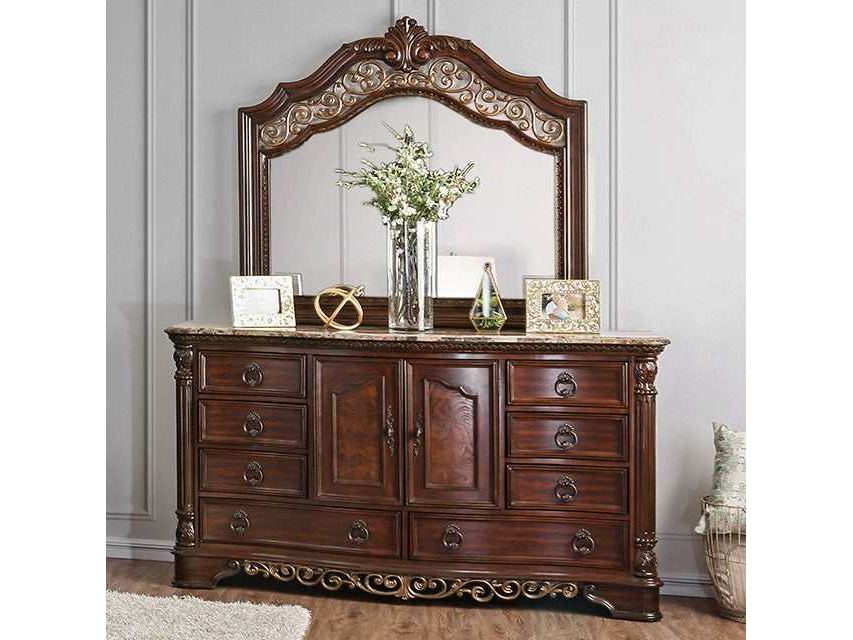 Menodora Brown Cherry Dresser Only by Furniture of America at Eve Furniture