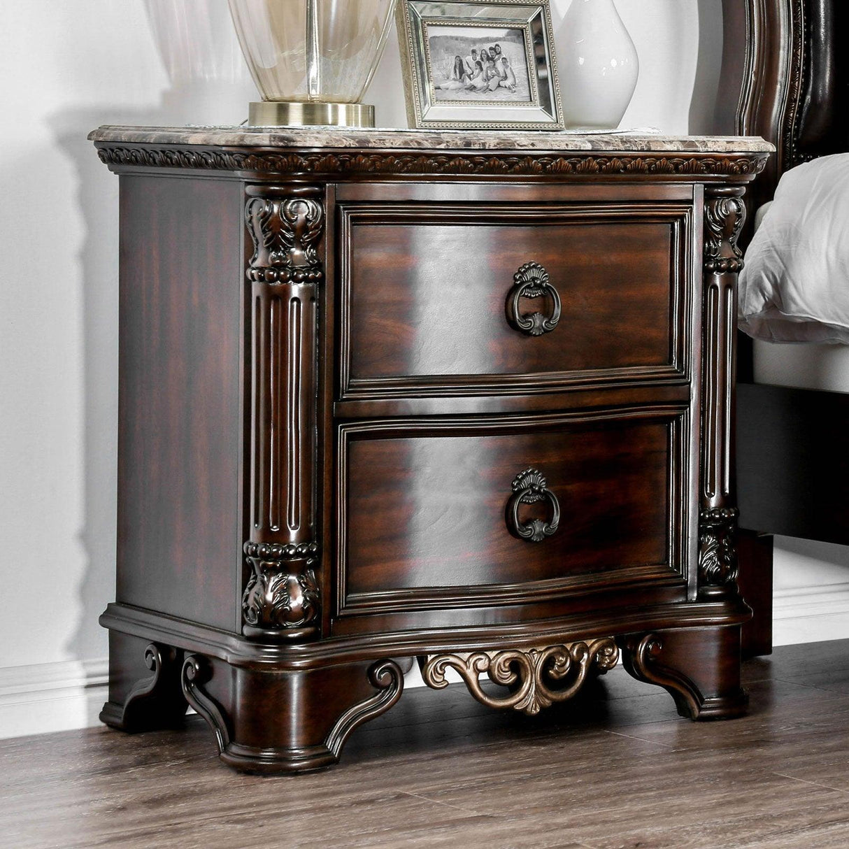 Menodora Brown Cherry Night Stand by Furniture of America at Eve Furniture