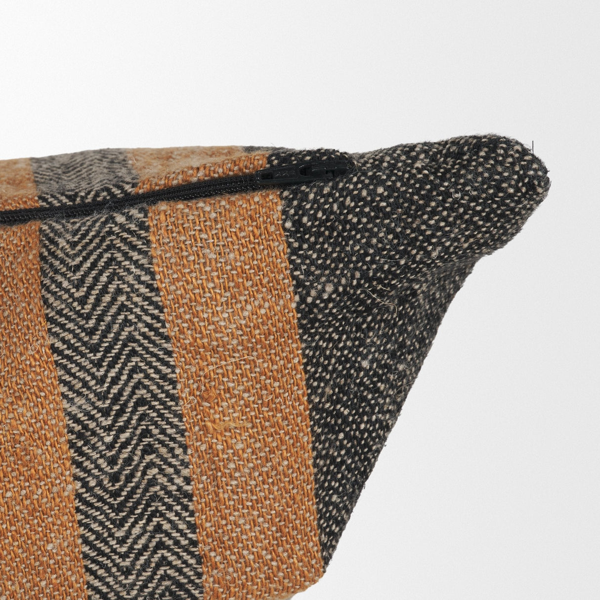 Mercer Square Black w/Orange Stripes Decorative Pillow Cover by Mercana at Eve Furniture