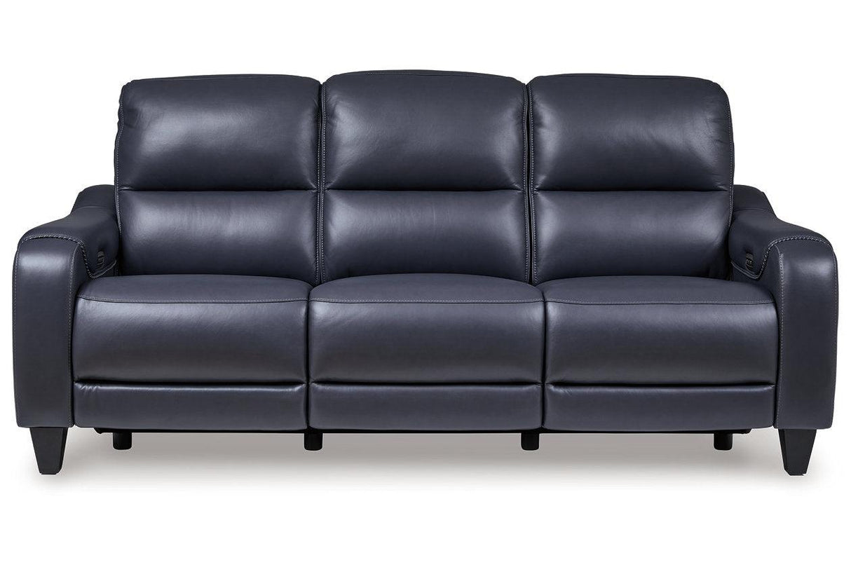 Mercomatic Ocean Dual Power Reclining Sofa and Loveseat by Ashley at Eve Furniture