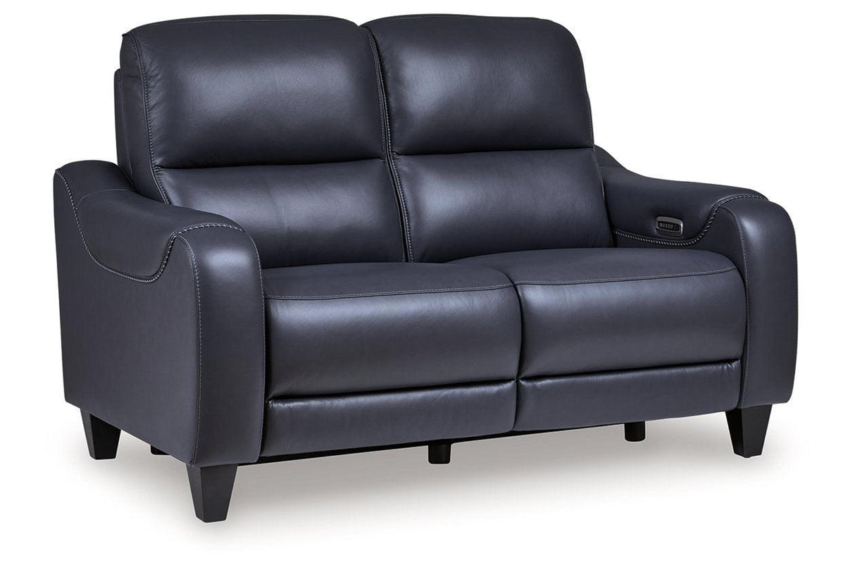 Mercomatic Ocean Dual Power Reclining Sofa and Loveseat by Ashley at Eve Furniture