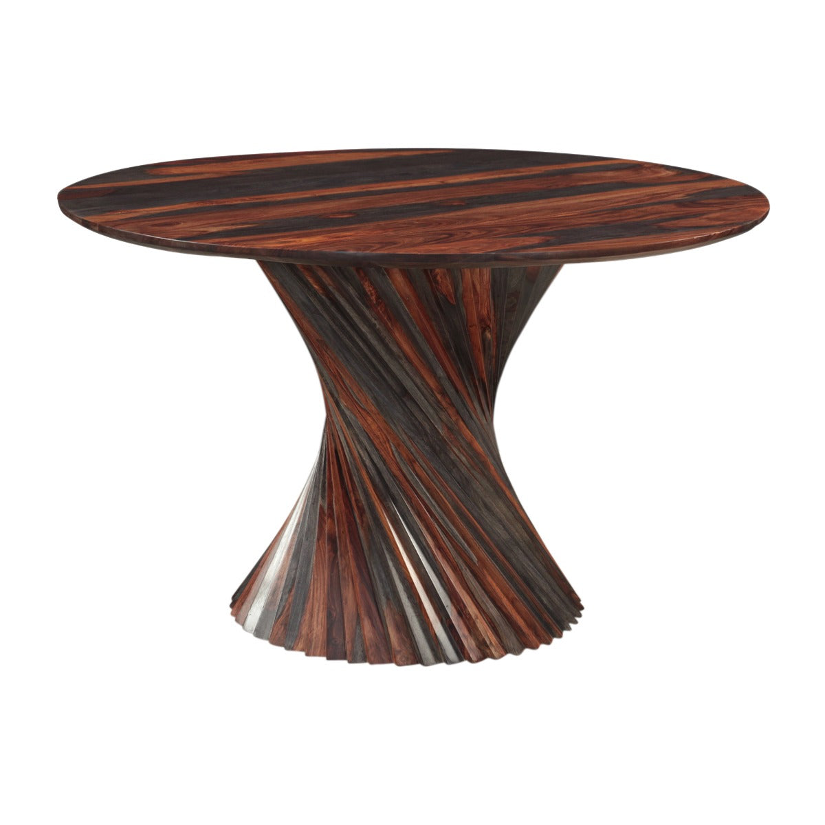 Meridian 48" Round Dining Table with Spiral Base in Capri Sheesham by Home Trends & Design at Eve Furniture