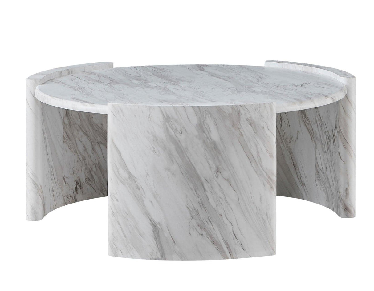 Merino Faux-Marble Round Cocktail Table by Steve Silver at Eve Furniture