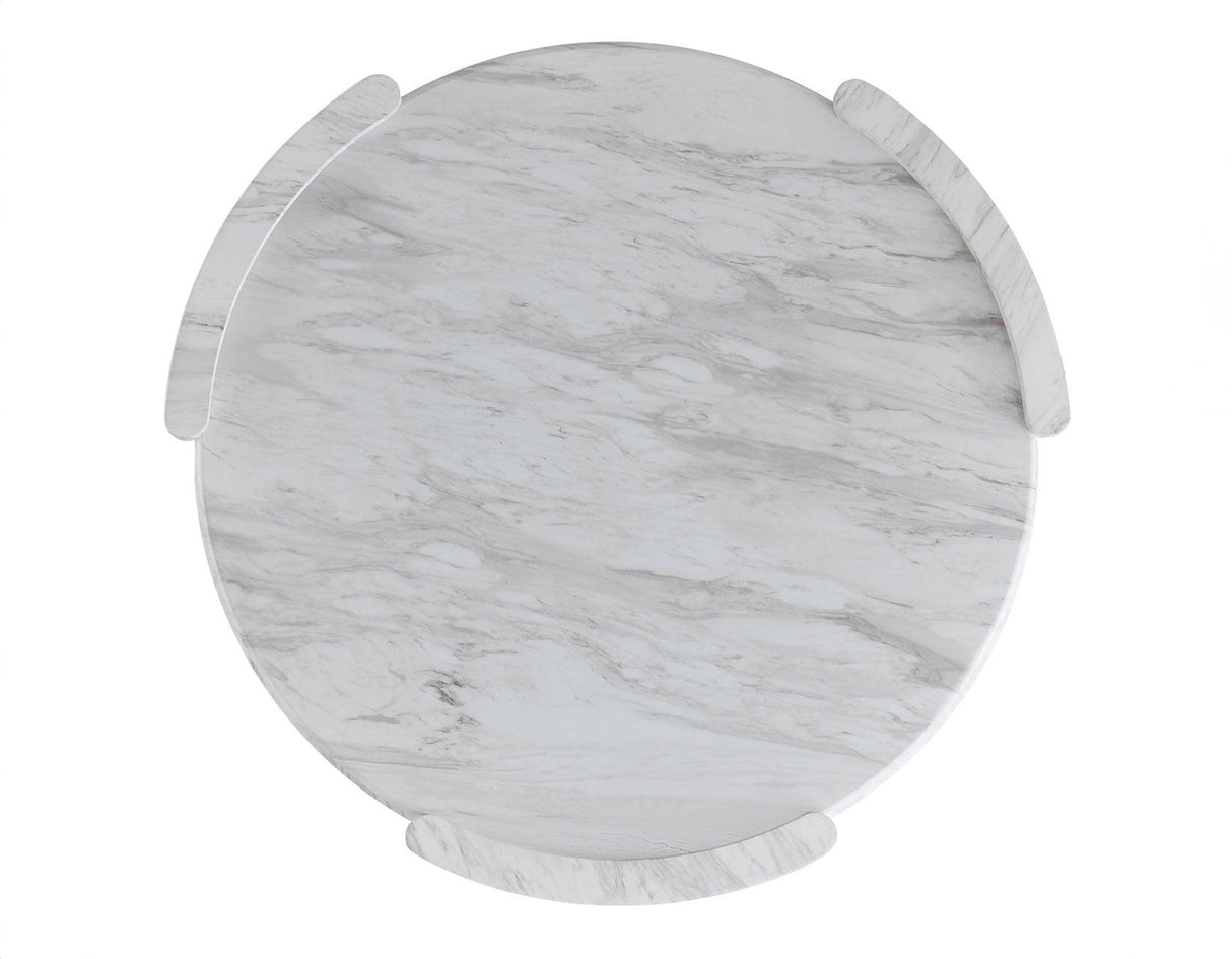 Merino Faux-Marble Round Cocktail Table by Steve Silver at Eve Furniture