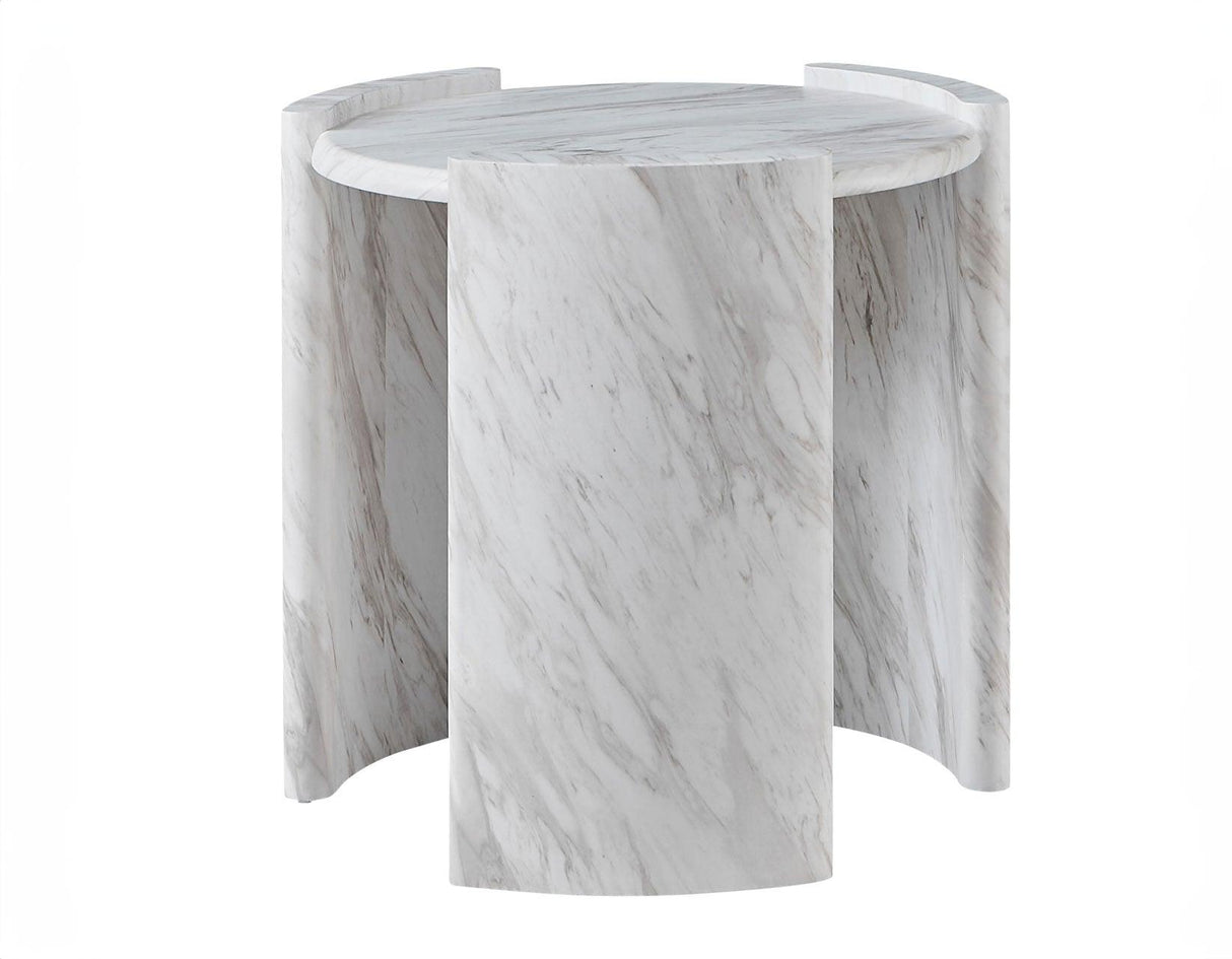 Merino Faux-Marble Round End Table by Steve Silver at Eve Furniture