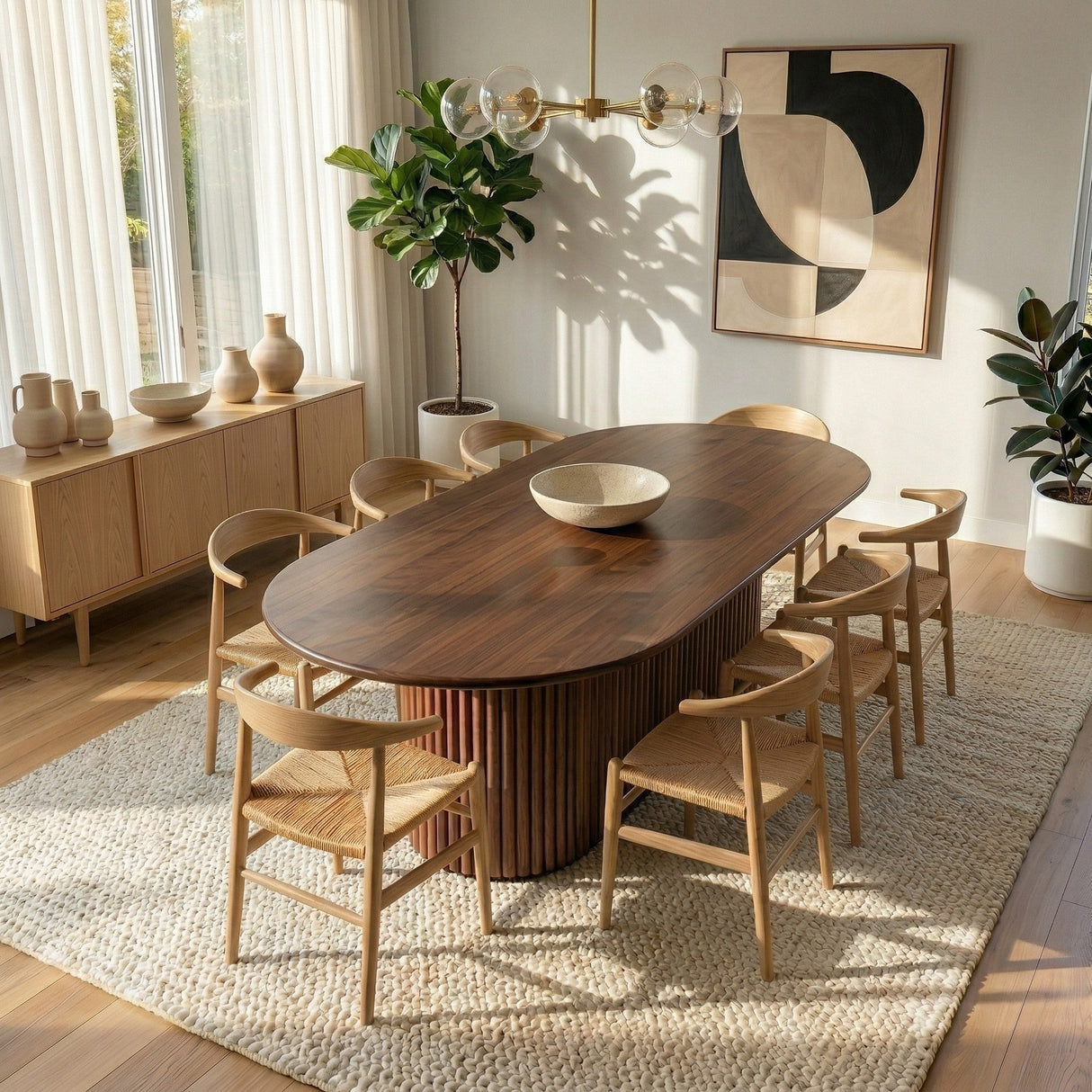 Merlin Oval Walnut Dining Table by Ashcroft Furniture at Eve Furniture