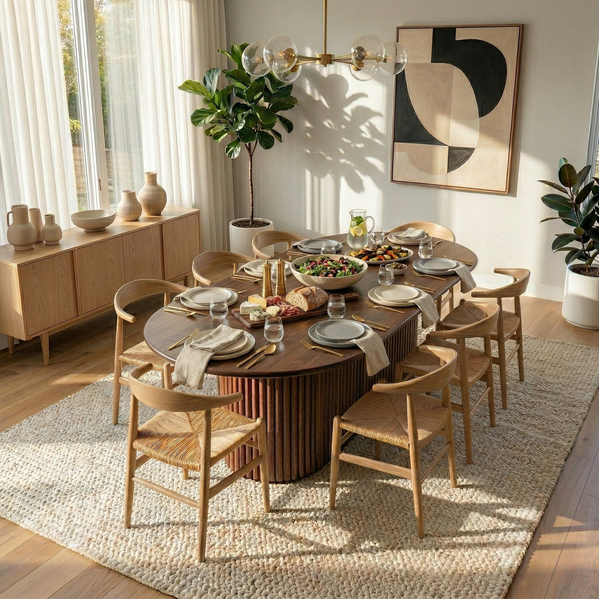 Merlin Oval Walnut Dining Table by Ashcroft Furniture at Eve Furniture