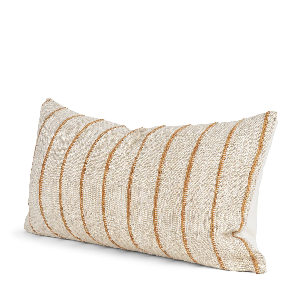 Merrick Lumbar Natural Beige w/ Orange Stripes Decorative Pillow by Mercana at Eve Furniture