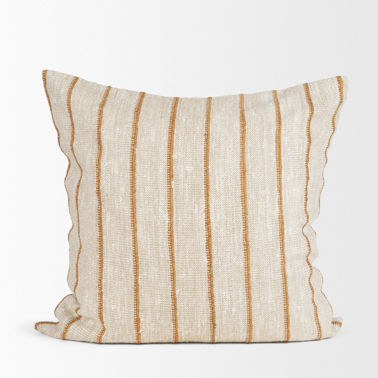 Merrick Square Natural Beige w/ Orange Stripes Decorative Pillow by Mercana at Eve Furniture