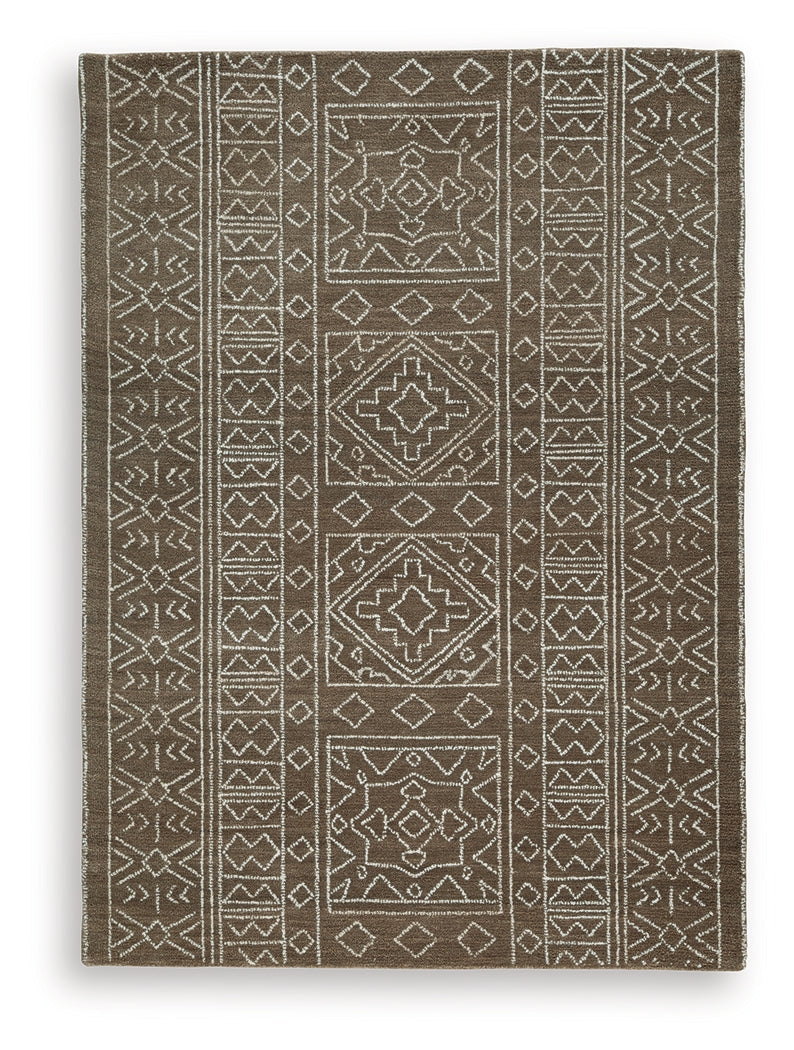 Merrittman Brown/Ivory Medium Rug by ASHLEY FURNITURE at Eve Furniture