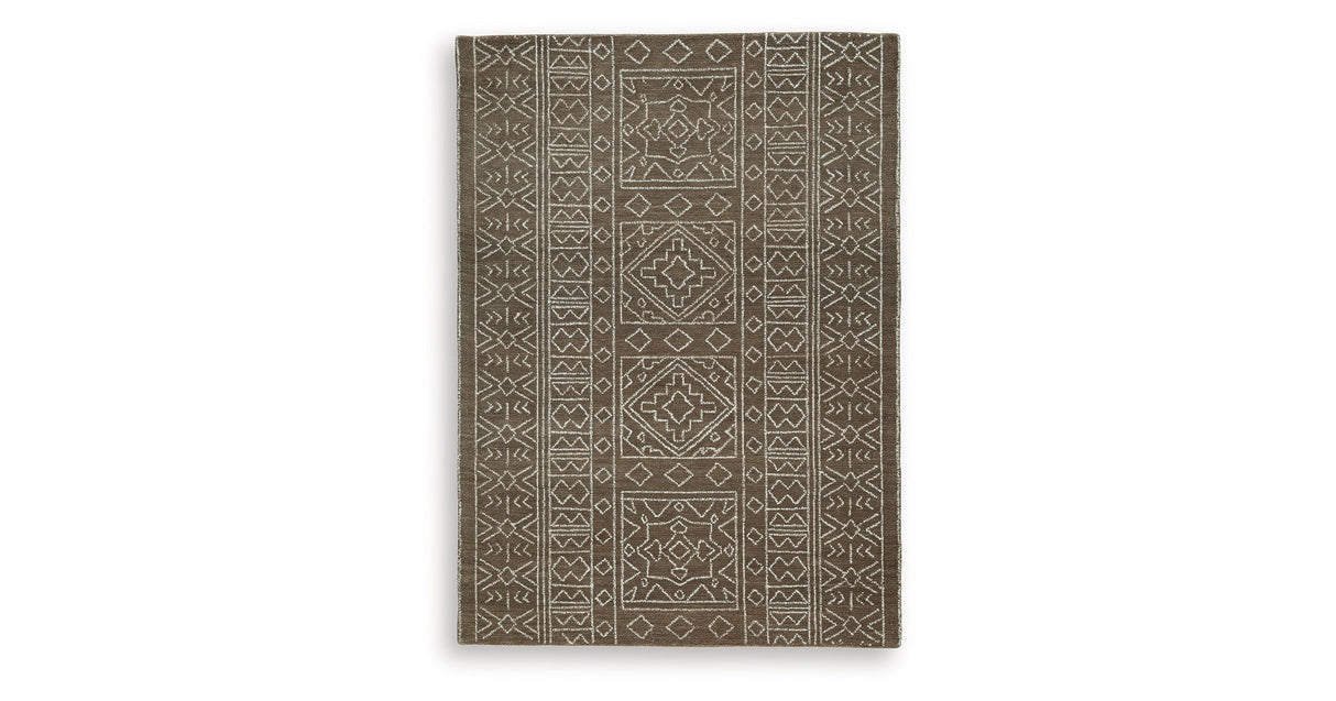 Merrittman Brown/Ivory Medium Rug by ASHLEY FURNITURE at Eve Furniture