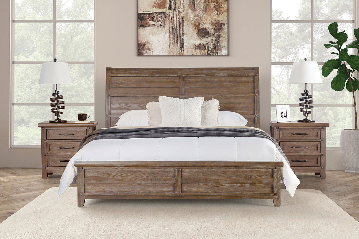 Merthyr Brown King Bed by Furniture of America at Eve Furniture