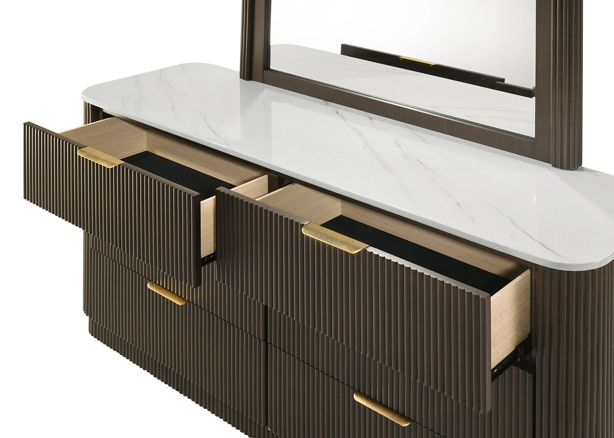 Merthyr Dark Walnut Dresser by Furniture of America at Eve Furniture