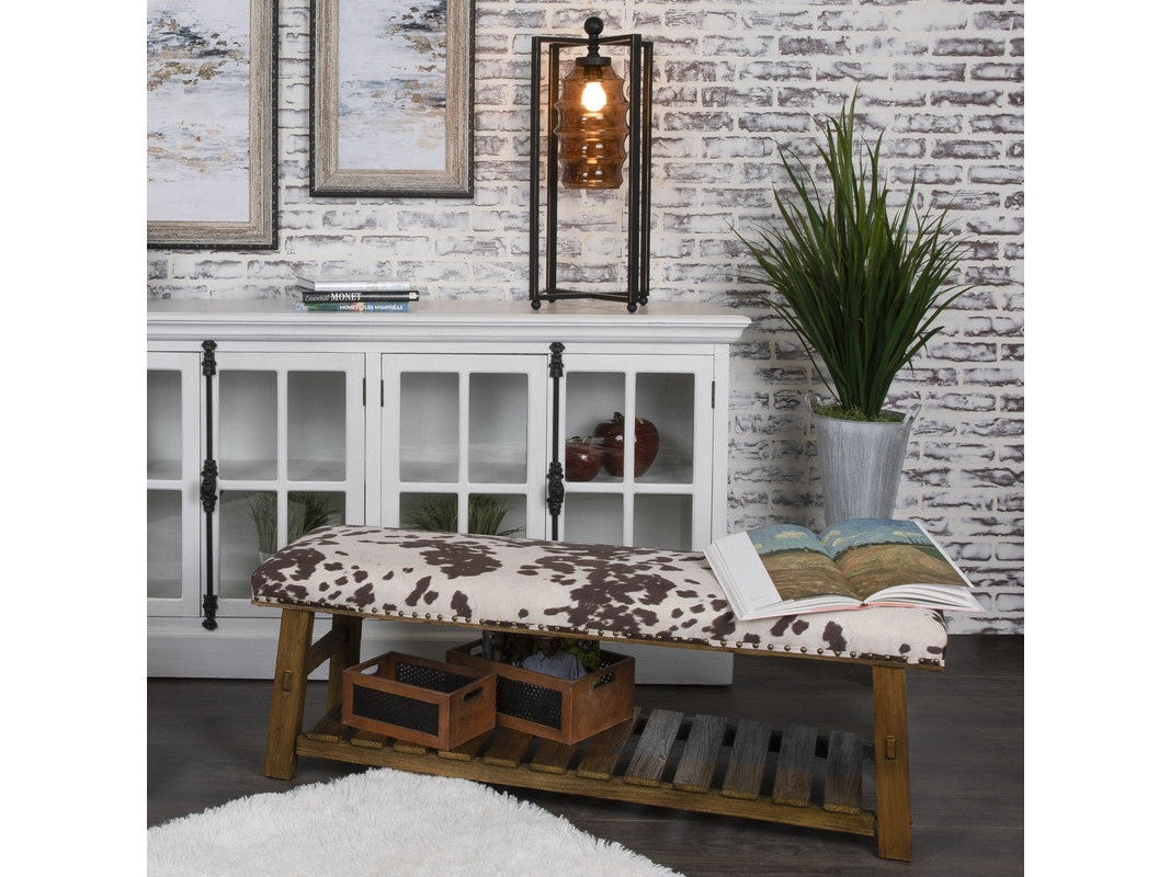 Mesquite Ranch Brown/White Bench by Crestview at Eve Furniture