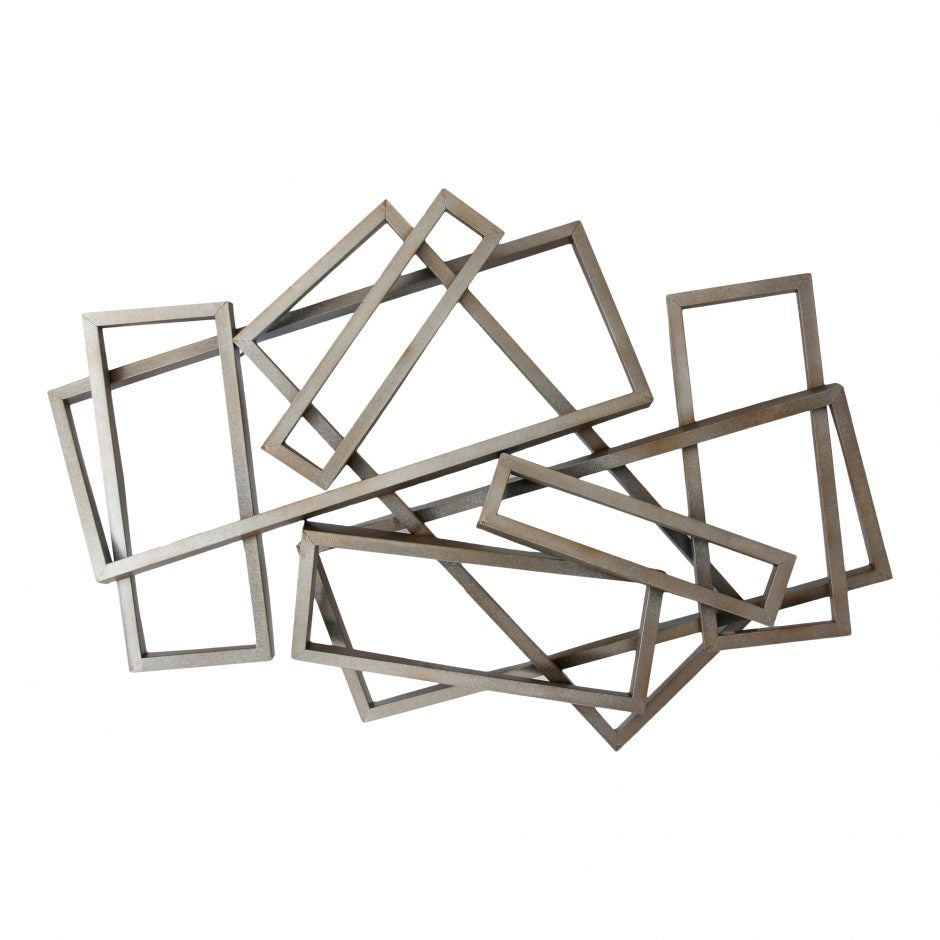 Metal Rectangles Wall Décor Silver by Moe's Home at Eve Furniture