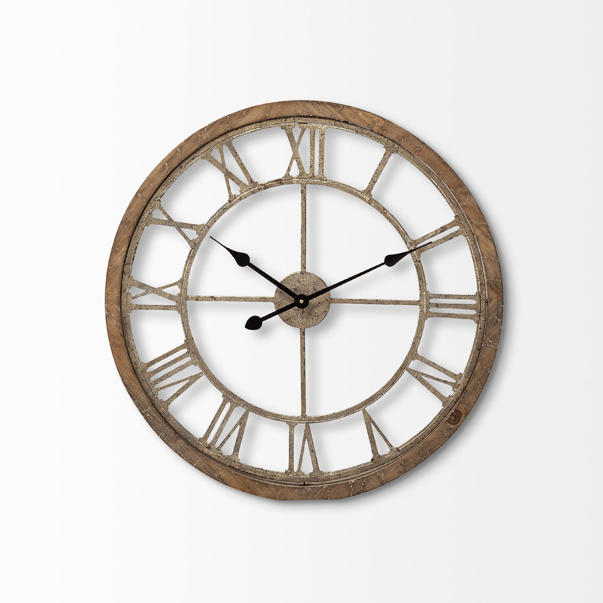 Mething Light Brown Medium Farmhouse Wall Clock by Mercana at Eve Furniture