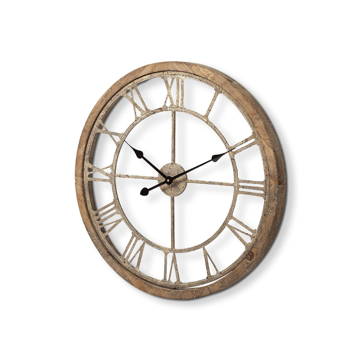 Mething Light Brown Medium Farmhouse Wall Clock by Mercana at Eve Furniture