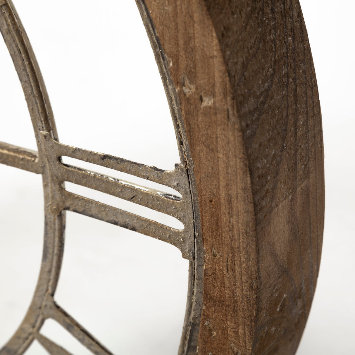 Mething Light Brown Small Farmhouse Wall Clock by Mercana at Eve Furniture