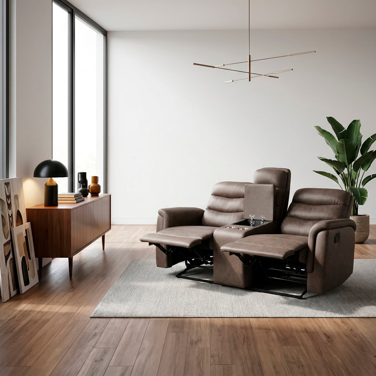 Metric Brown 2-Piece Reclining Living Room Set by Homelegance at Eve Furniture